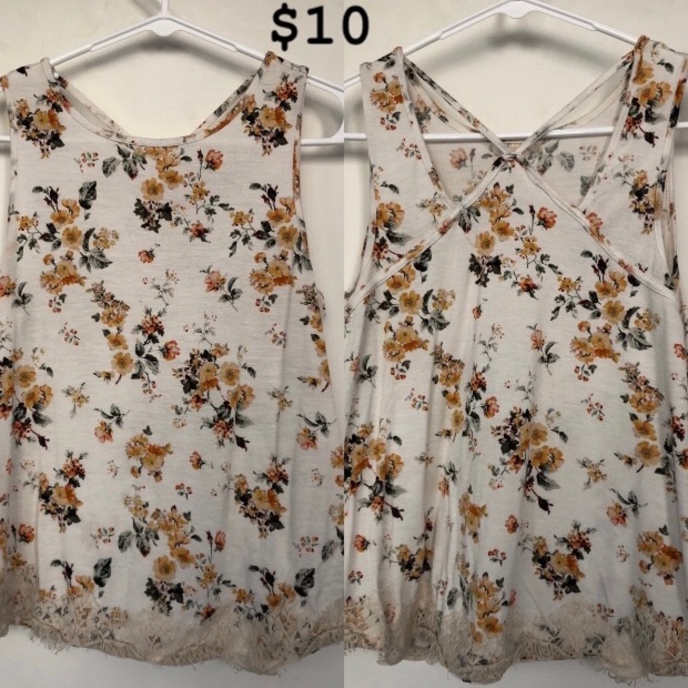Floral lace tank top